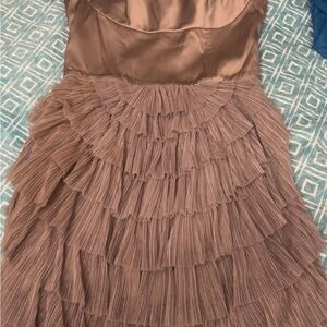 BCBGMaxAzria Brown Tiered Prom Dress